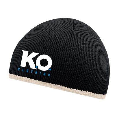 Two-Tone Beanie Black/ Stone